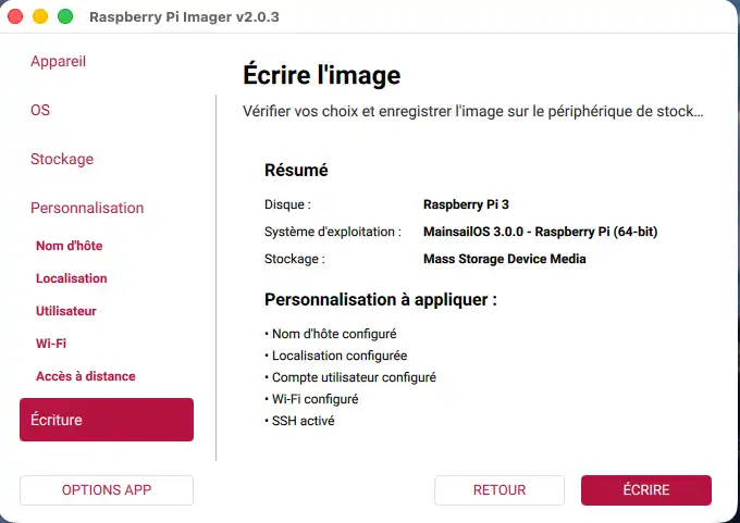 Bouton Ecrire